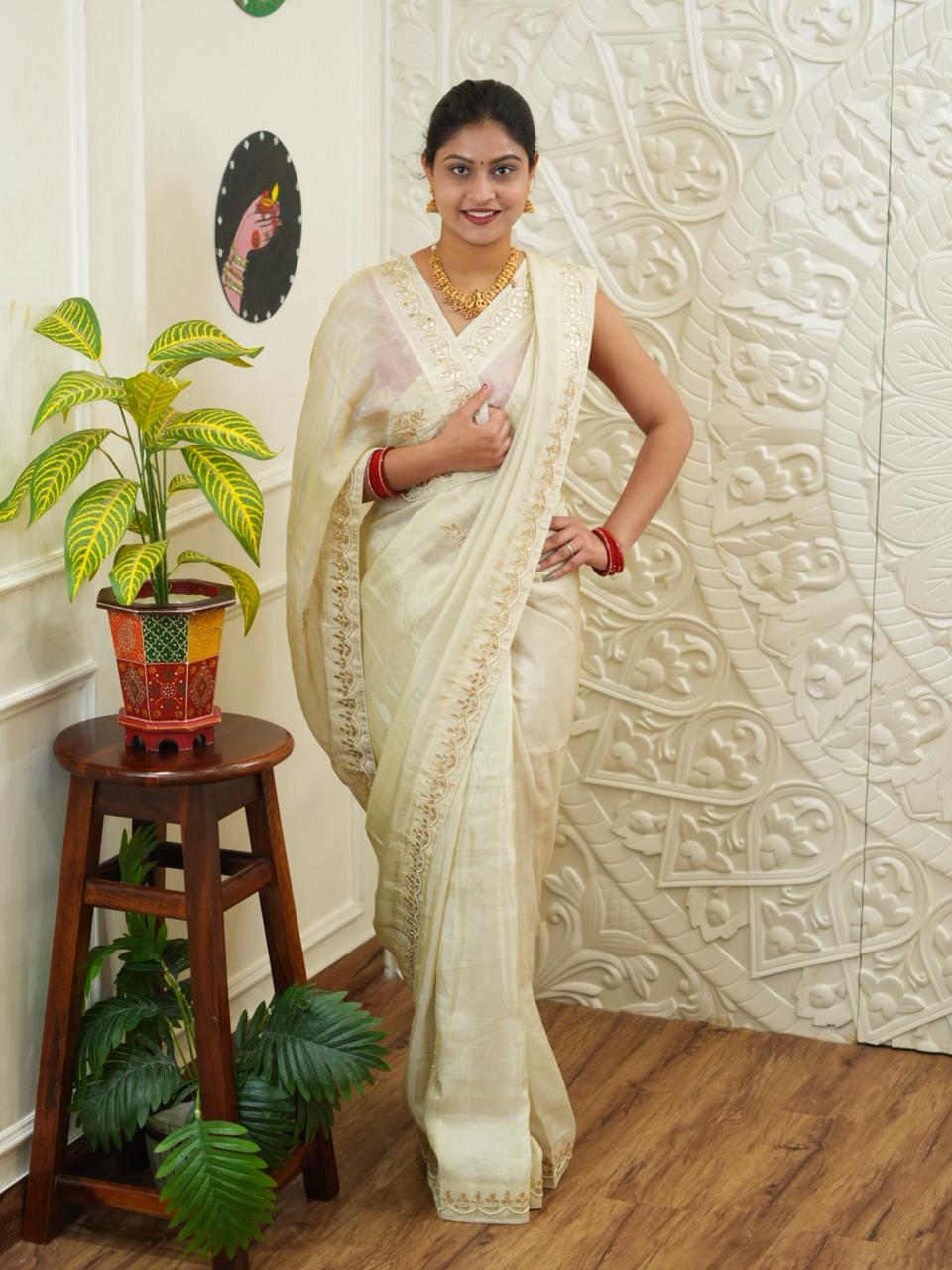 By Traditional Saree With Festive Wear
