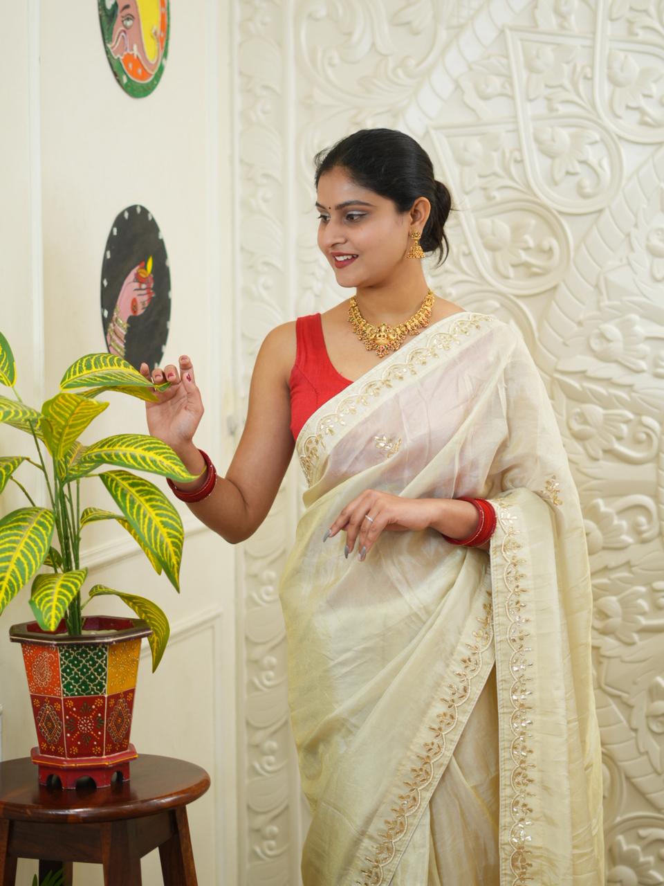 By Traditional Saree With Festive Wear