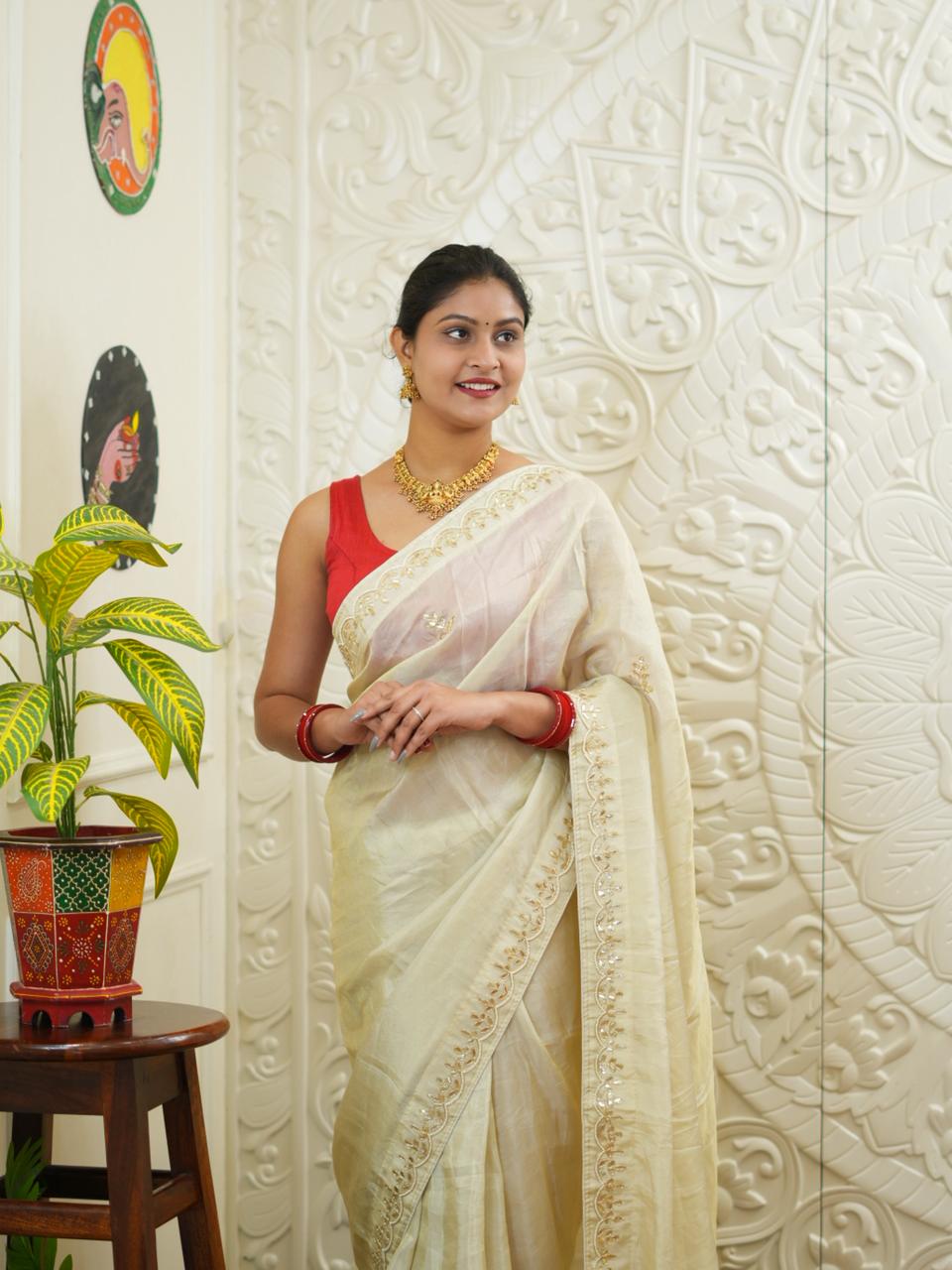 By Traditional Saree With Festive Wear