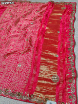 KcPc New Royal Bandhani Style Gaji Silk Saree with Hand Cutdana Gotapatti PF