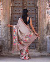 KcPc New Traditional Kalamkari Art in Pure Tissue Silk Saree with Gulin Detailing RB