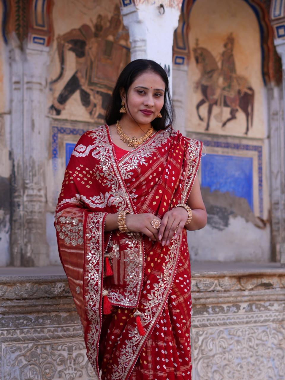 KcPc New Premium Modal Silk Bandhani Saree for Festive OccasionsAMT