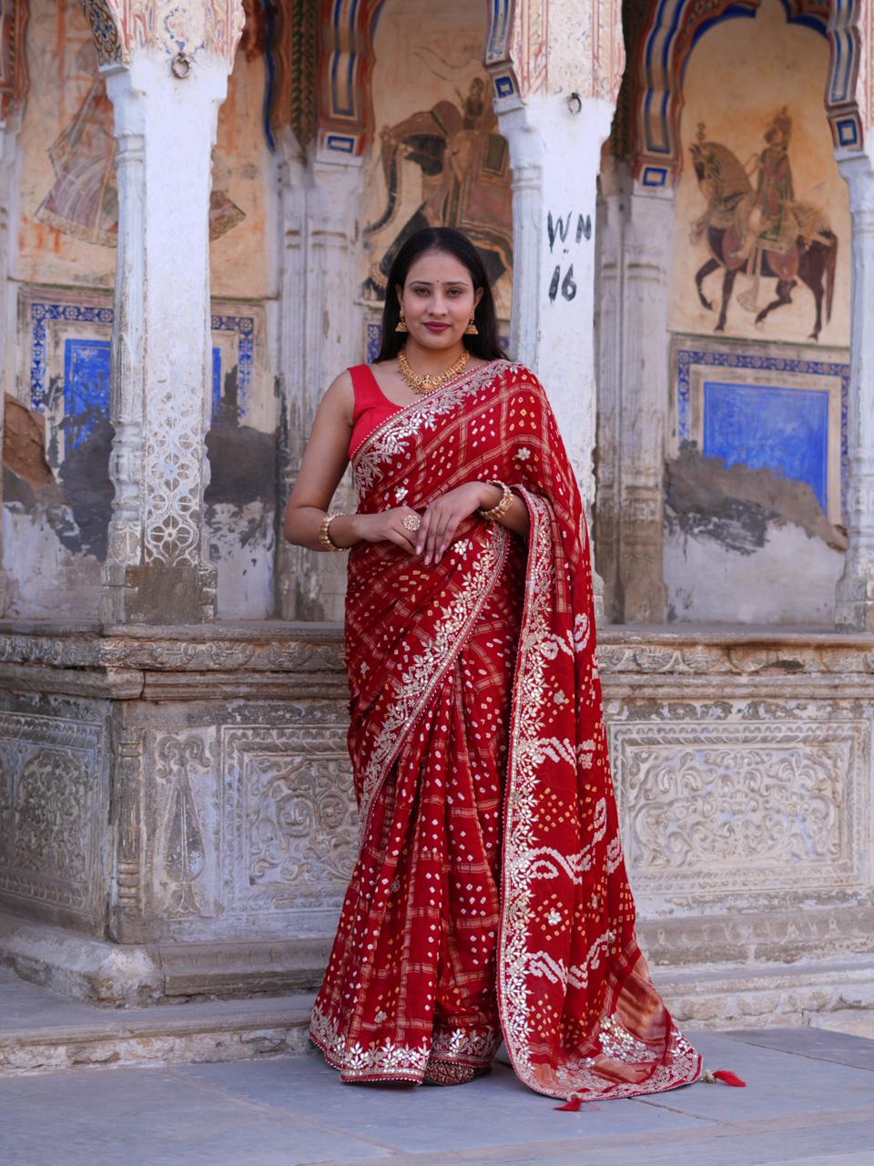 KcPc New Premium Modal Silk Bandhani Saree for Festive OccasionsAMT