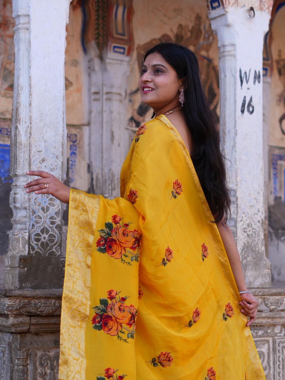 Buy New Royal Festive Collection Saree Featuring Intricate Kashida Embroidery KcPc