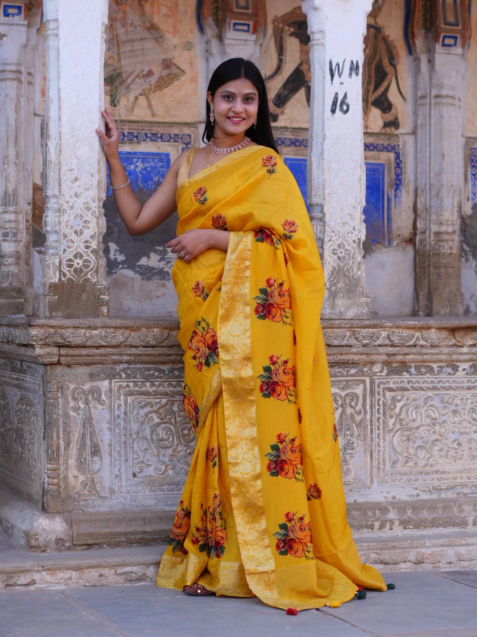 Buy New Royal Festive Collection Saree Featuring Intricate Kashida Embroidery KcPc