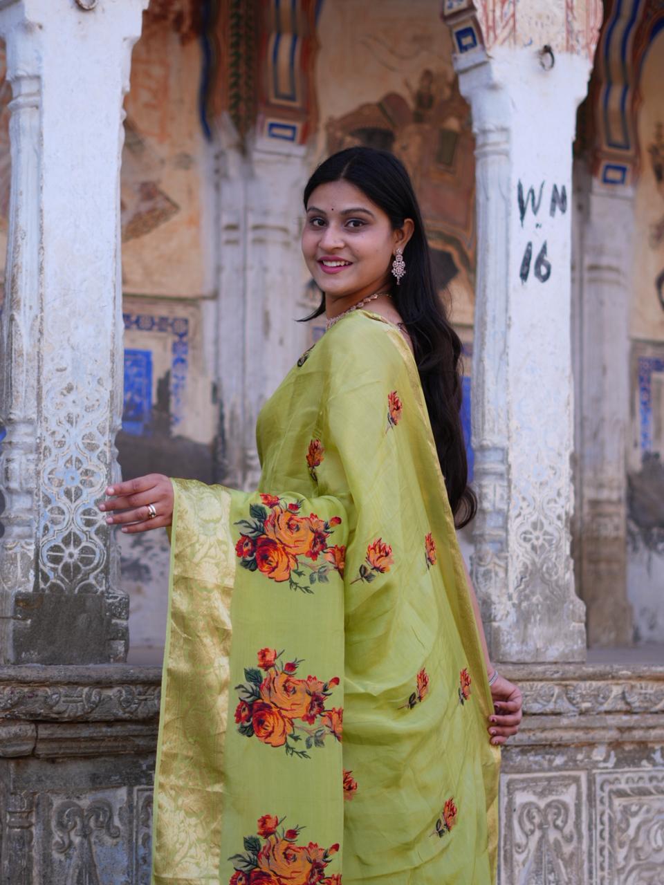 Buy New Royal Festive Collection Saree Featuring Intricate Kashida Embroidery KcPc