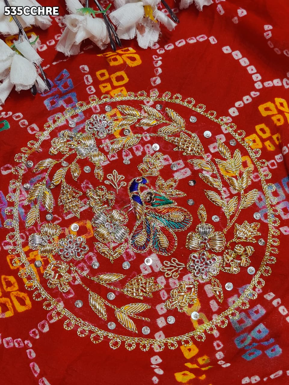 KcPc Pure Ojariya Handwork Zardoji Kolkata Special Marwari Chunri Odhna Chunri (Red)
