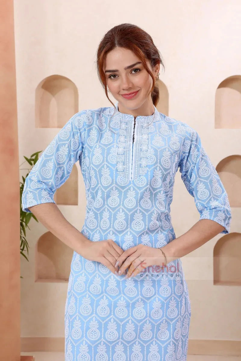Buy New Elegant Chikankari Party Wear Kurti KcPc
