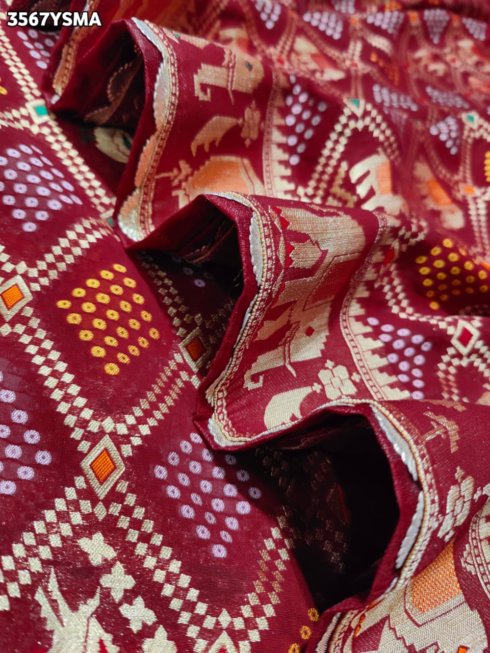 Buy New Elegant Bandhani Saree With Festive Wear KcPc
