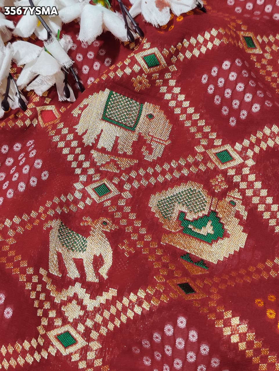 Buy New Elegant Bandhani Saree With Festive Wear KcPc