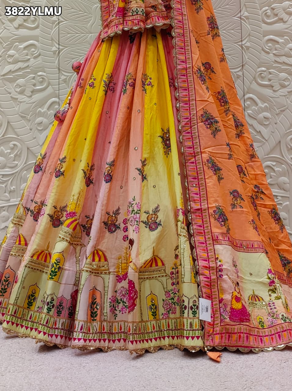 Buy Traditional Festive Wear Crepe Silk Printed Lehenga Kcpc