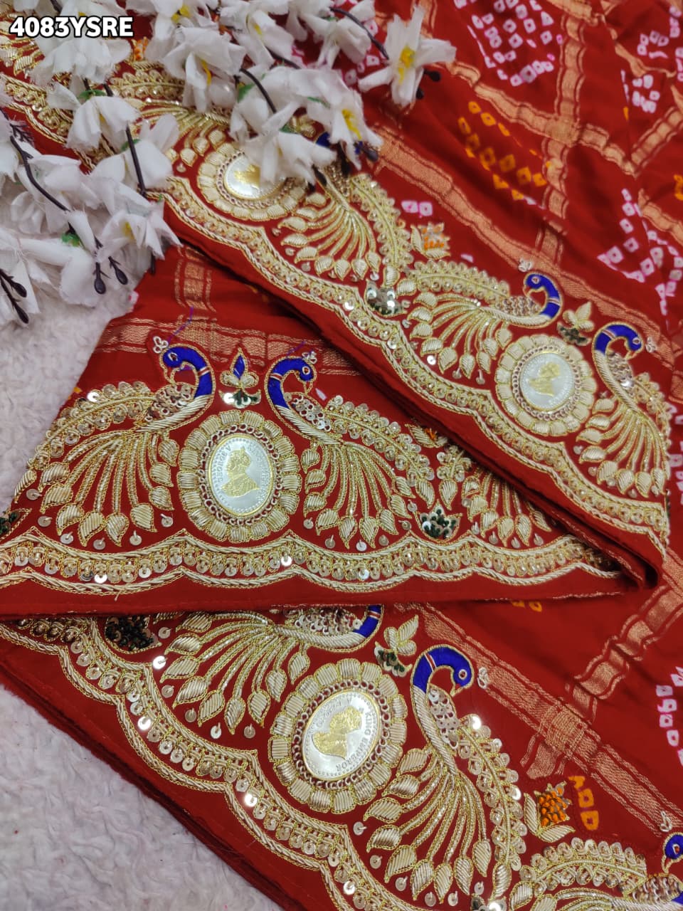 KcPc New Royal Look Gaji Silk Saree with Zardosi Work With Silver CoinsMNL