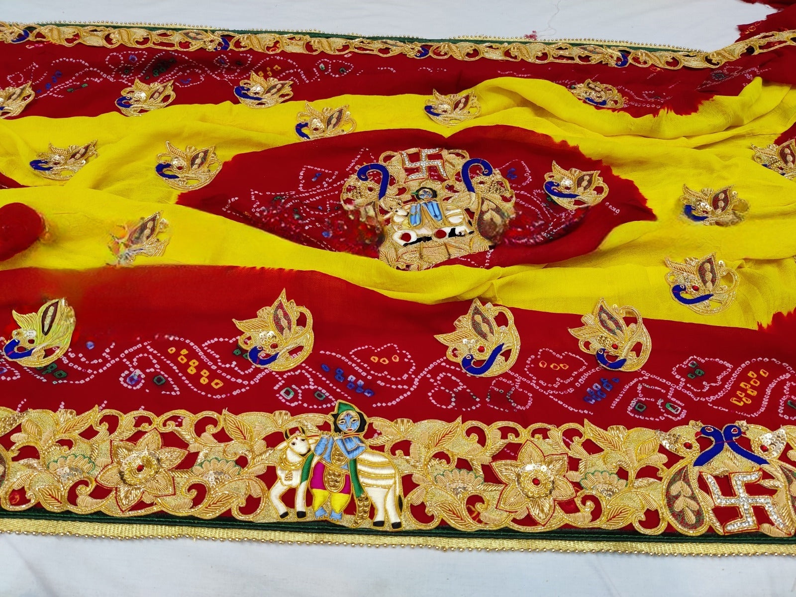 KcPc Rich Quality Hand Work Odhna Pomcha