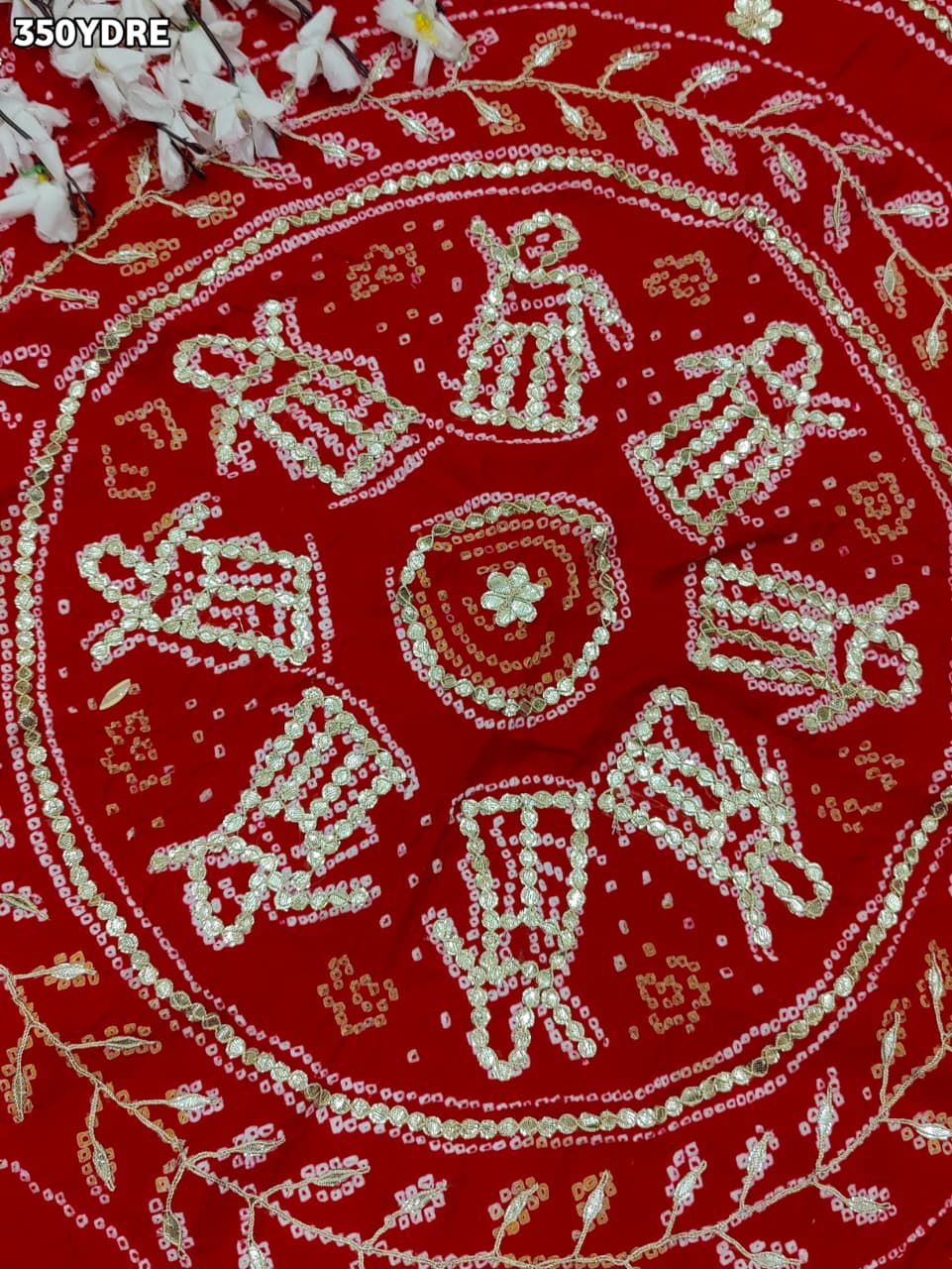 KcPc Premium Pure Gaji Silk Bridal Dupatta with Elegant Gota Patti WorkDupatta