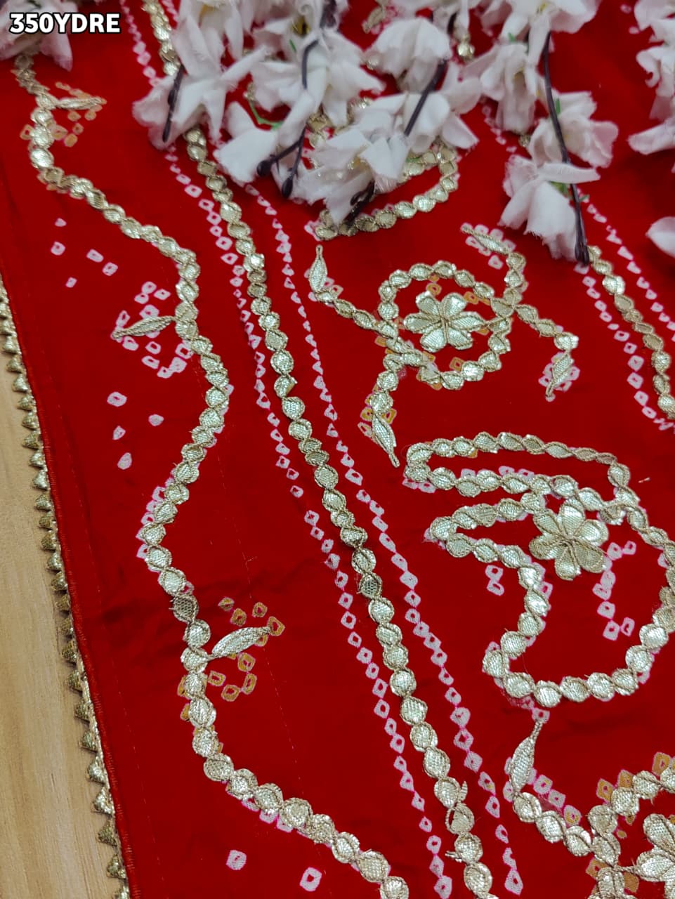 KcPc Premium Pure Gaji Silk Bridal Dupatta with Elegant Gota Patti WorkDupatta