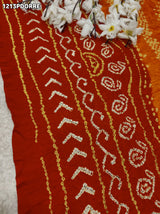 KcPc Royal Look Pure Gaji Silk Dupatta with Authentic Handmade Bandhani