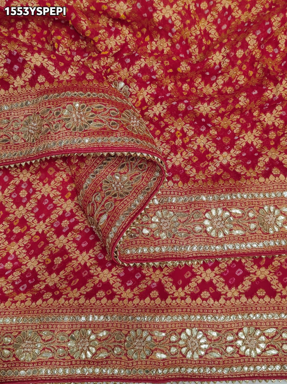 KcPcLuxury Pure Khaddi Georgette Saree with Gota Patti & Zaridoji DetailingAMT