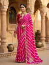 KcPc Premium Leheriya Style HO Silk Saree with Pure Aari & Patda Detailing AMT