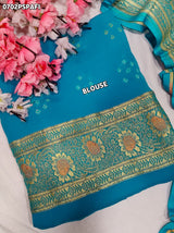KcPc Pure Meenakari Khaddi Georgette Upada Janglaw Bandhani Neemzari Saree