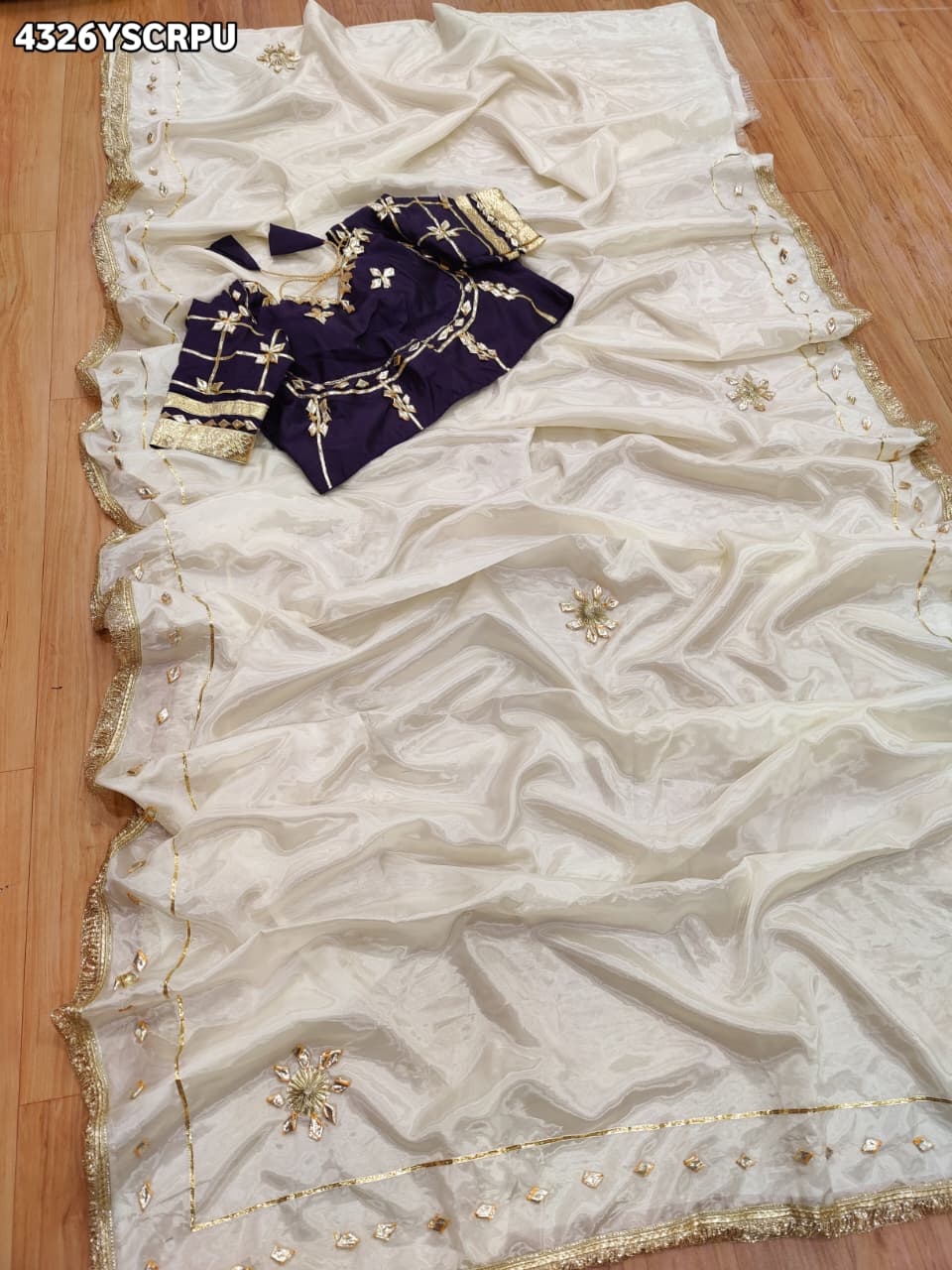Buy Creap Silk Saree With Designer Style KcPc