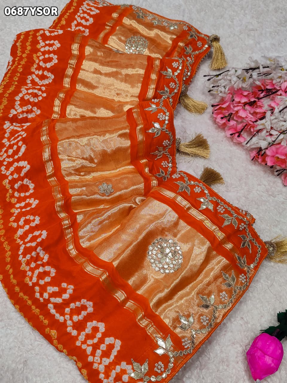 KcPc New Royal Pure Gaji Silk Bandhani SareeAMT