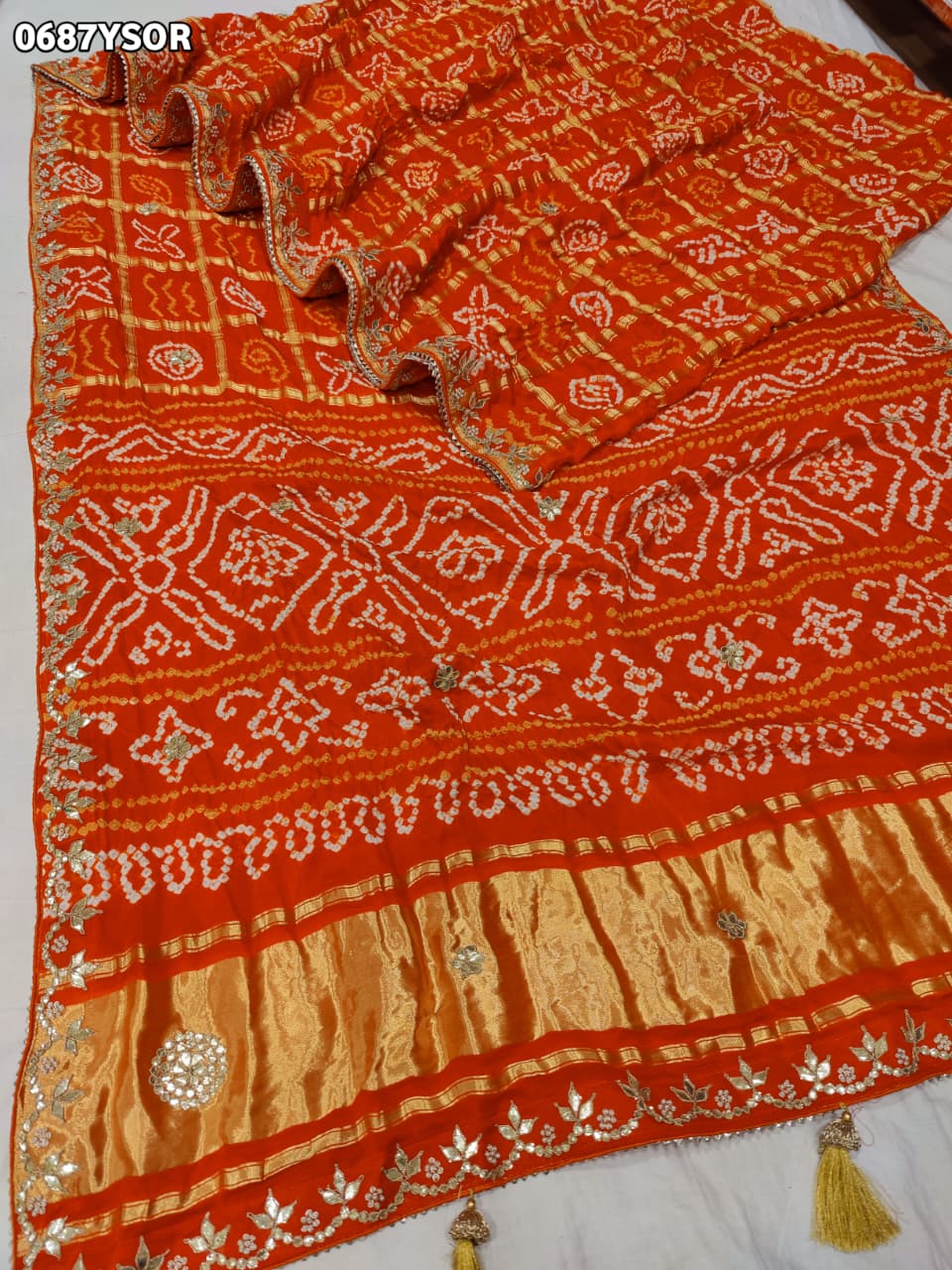 KcPc New Royal Pure Gaji Silk Bandhani SareeAMT
