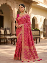 Kcpc New Premium Bandhani Style Khaddi Georgette Saree for Traditional WearRGC