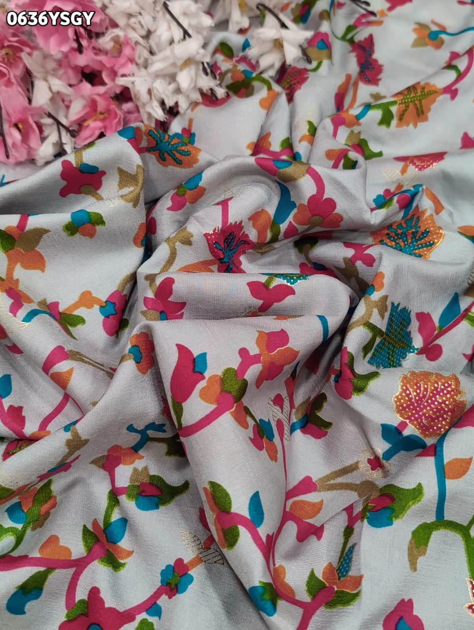 KcPc New Royal Foil Print Saree Crafted in Soft Pashmina Silk FabricSTR