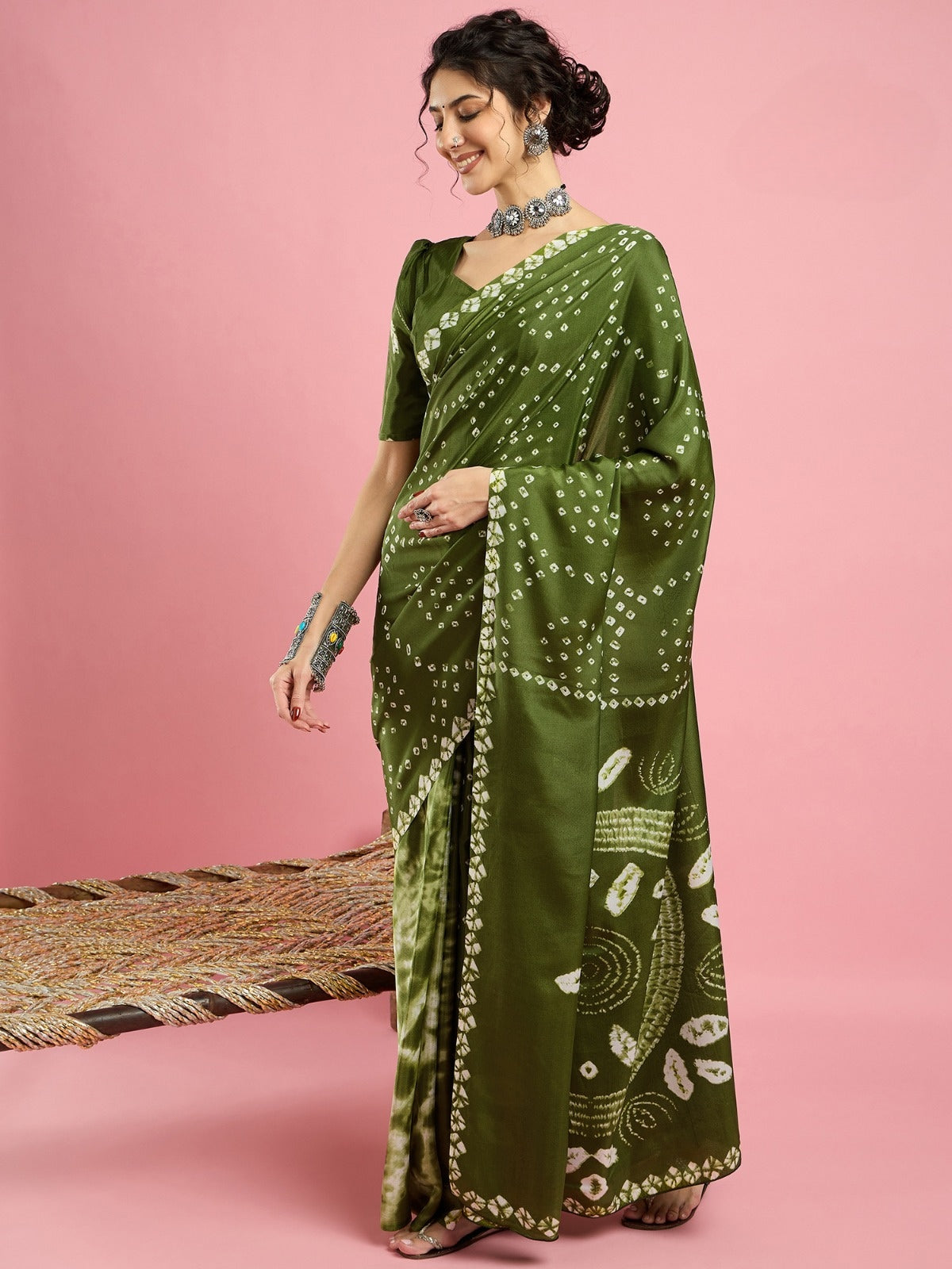 KcPc New Arrival Creap Silk Bandhani Style With Causal Wear Saree APL