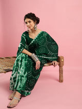 KcPc New Launch Creap Silk Bandhani Style With CauselWear Saree APL