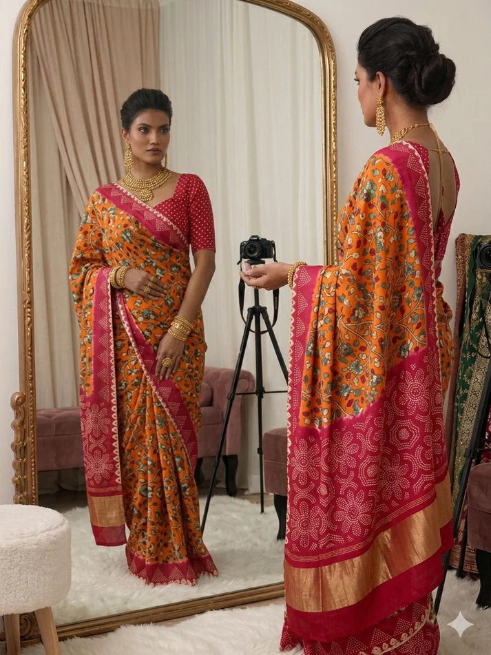 KcPc Premium Printed Gaji Silk Saree For Special OccasionsSAM