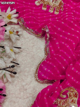 KcPc Premium Leheriya Style Pure Georgette Saree Designed for Royal Wedding Look TIR