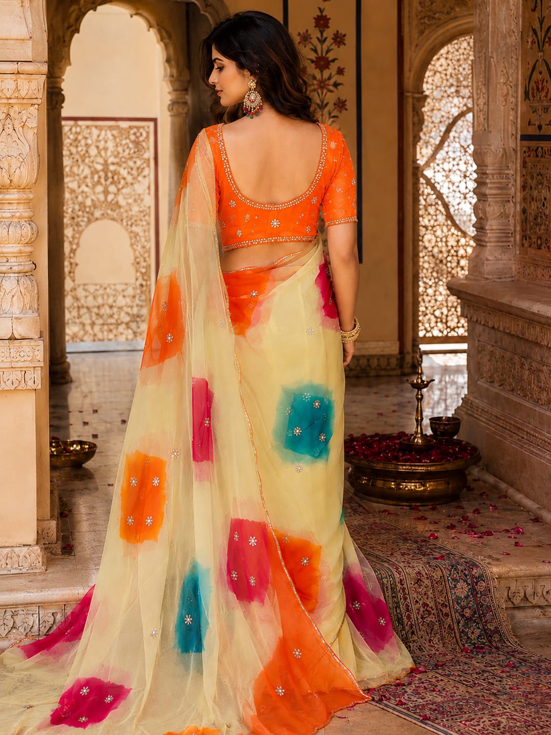 KcPc New Luxury Chiffon Saree with Elegant Cutdana Embellishment Finish SHCR