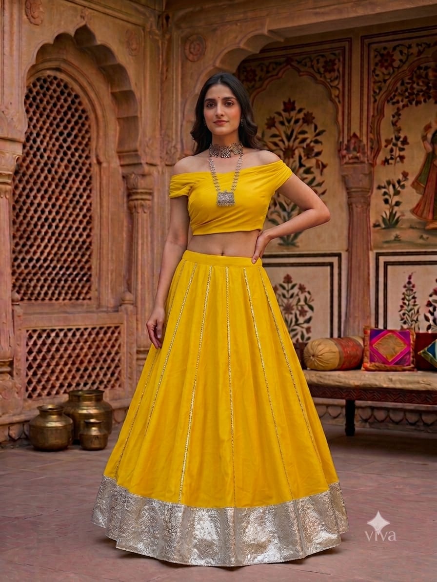 KcPc Elegance in Tradition: Cotton Silk Lehenga with Gota Highlights SSB