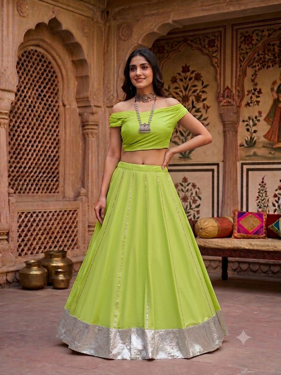 KcPc Classic Charm Traditional Cotton Silk Lehenga with Gota Detailing SSB