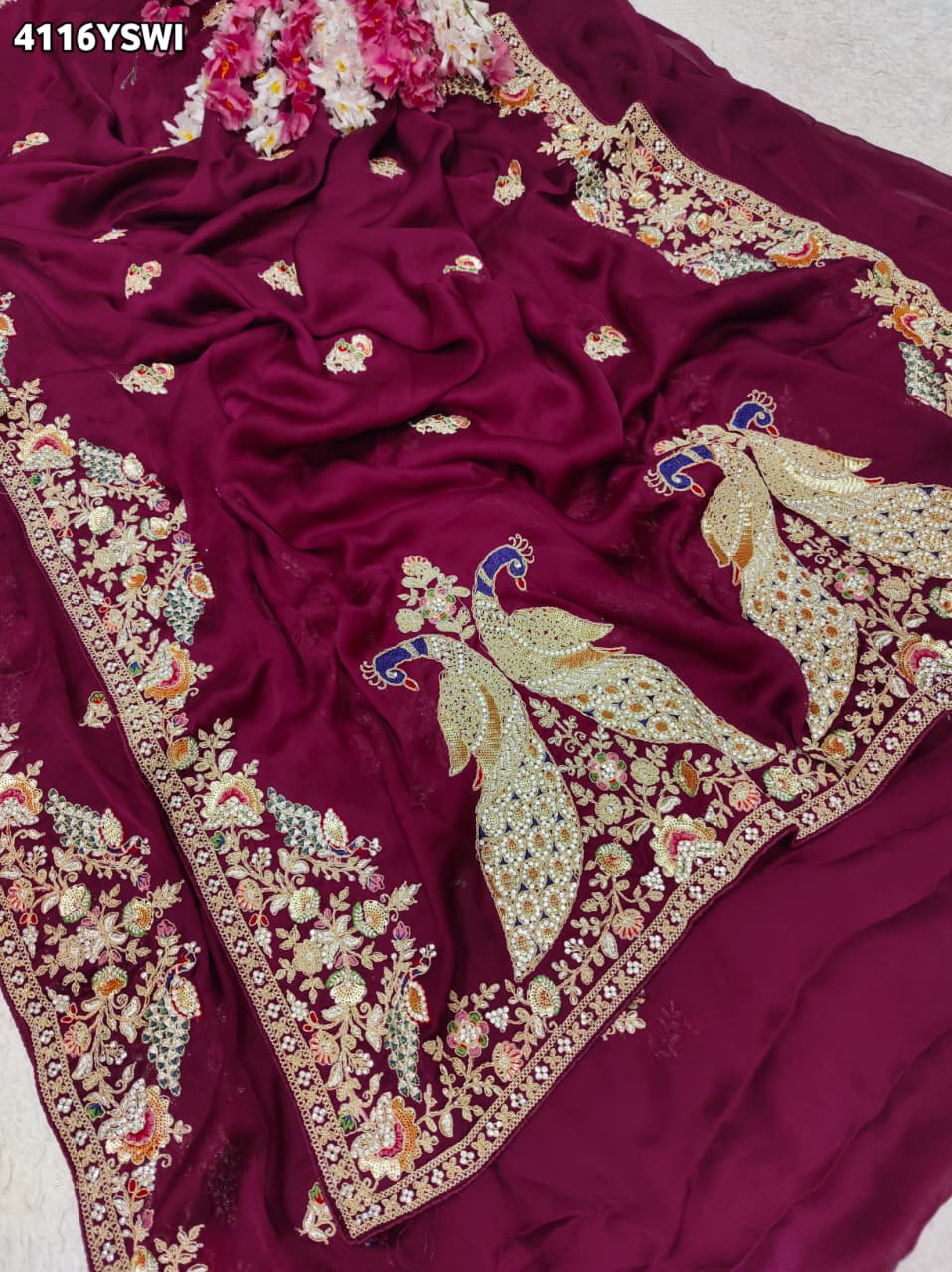 KcPc Premium Gaji Silk Sarees Crafted with Heavy Embroidery WorkSAN