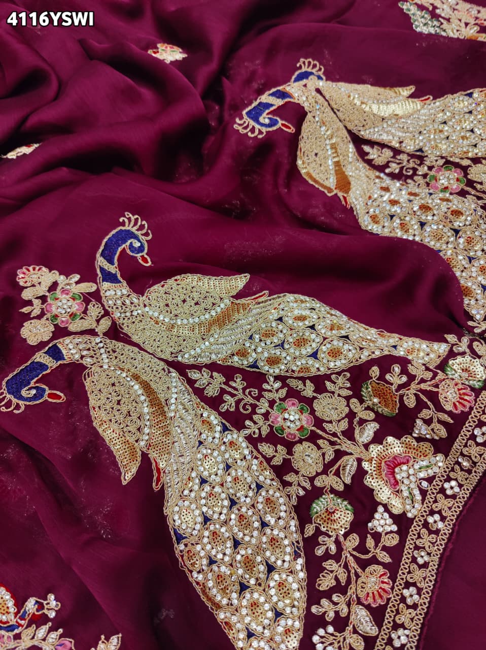 KcPc Premium Gaji Silk Sarees Crafted with Heavy Embroidery WorkSAN