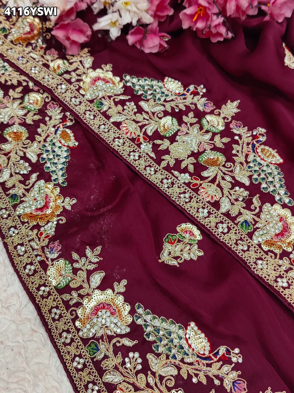 KcPc Premium Gaji Silk Sarees Crafted with Heavy Embroidery WorkSAN