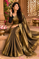 KcPc New Savi Palavi Inspired Banarasi Tissue Silk SareeNDA
