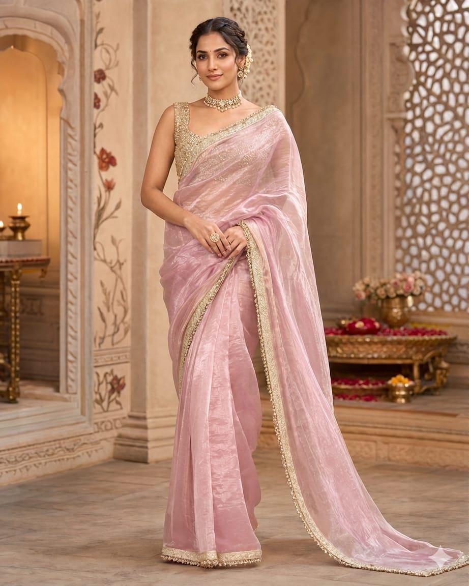 KcPc New Traditional Janhvi Kapoor Inspired Tissue Silk Banarasi Handloom Designer SareeAST