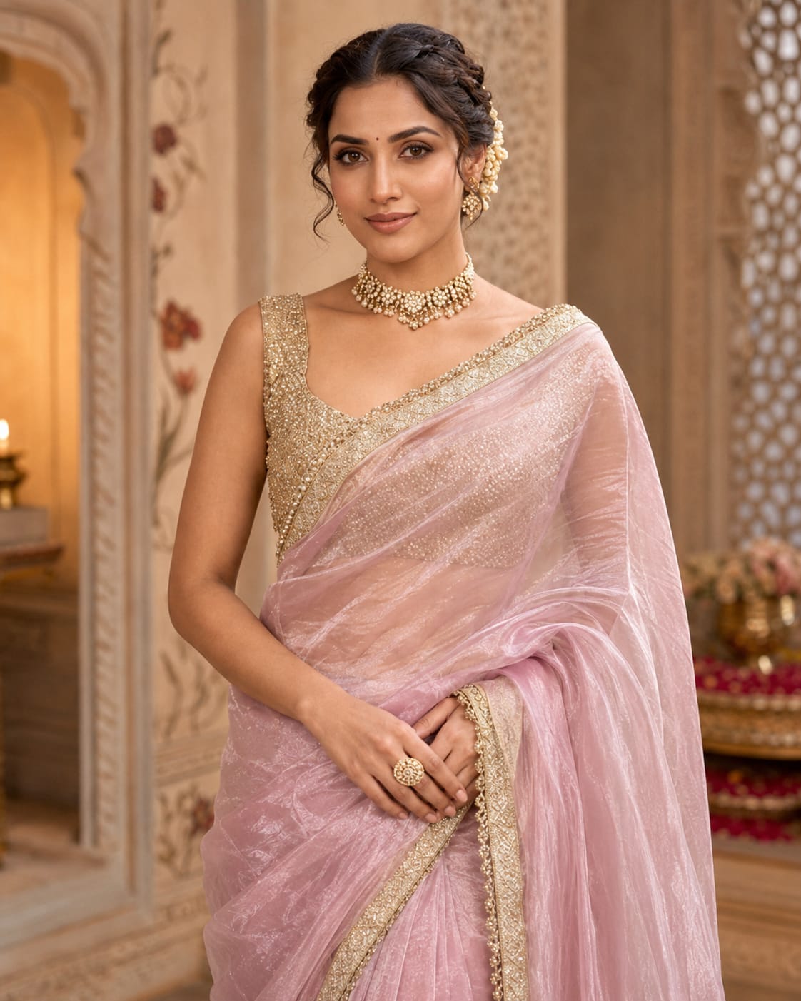 KcPc New Traditional Janhvi Kapoor Inspired Tissue Silk Banarasi Handloom Designer SareeAST