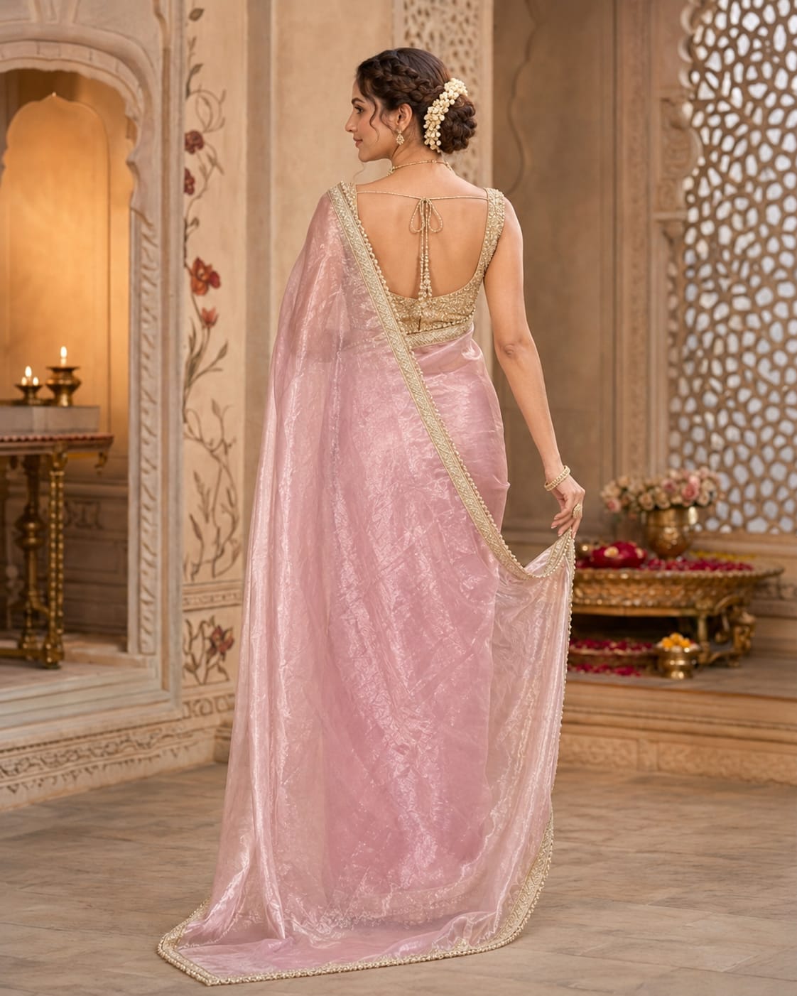 KcPc New Traditional Janhvi Kapoor Inspired Tissue Silk Banarasi Handloom Designer SareeAST