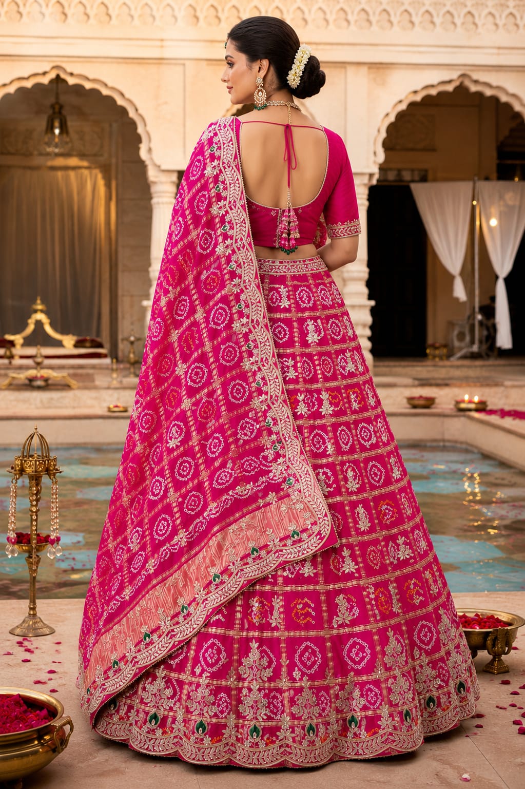 KcPc Pure Gaji silk Gharchola with Gotapatti work Lehenga Set BTU