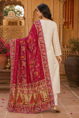 KcPc Latest Khaddi Georgette kalamkari Style Wth Embroidery Work DupattaTUF