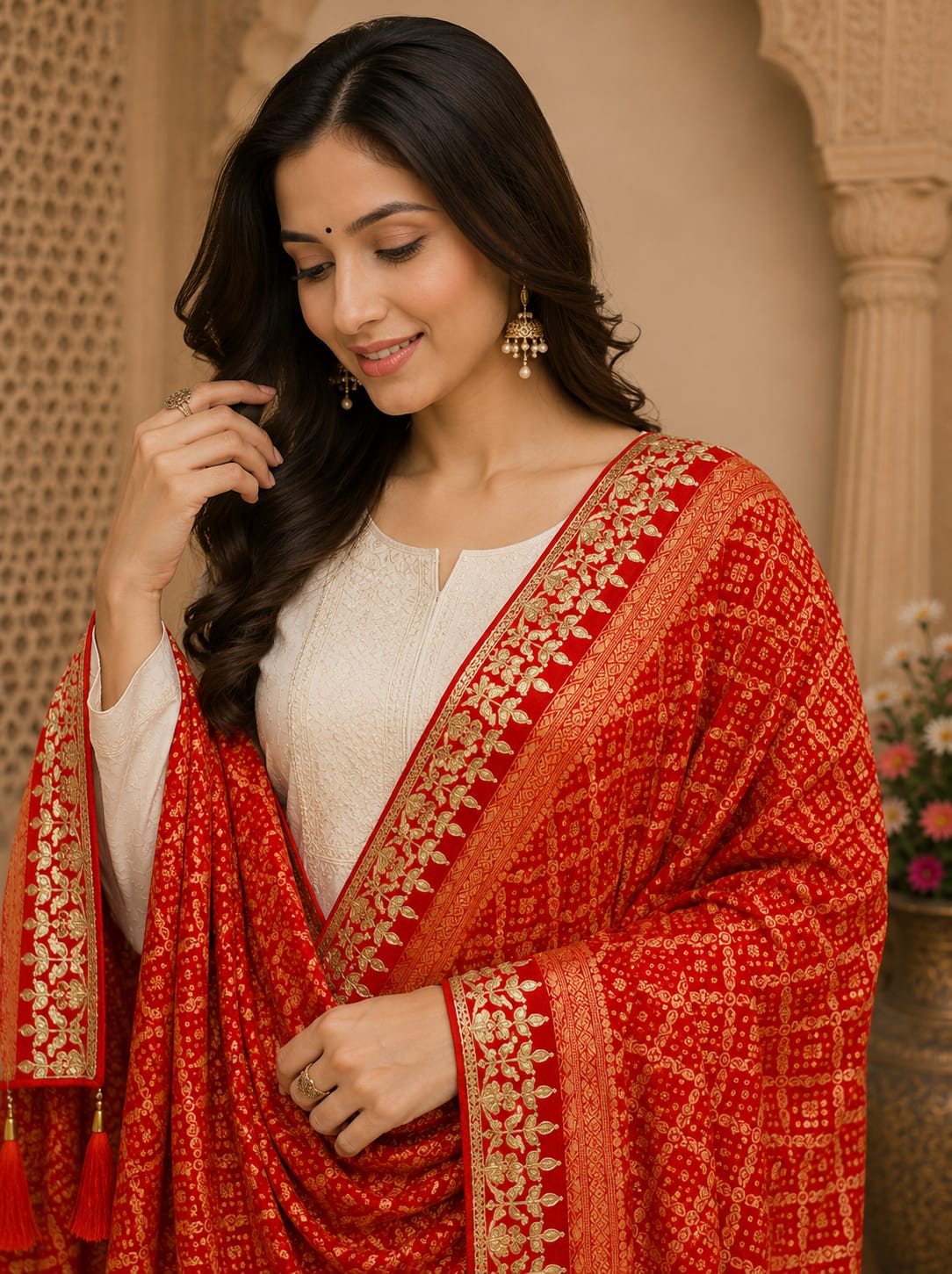 KcPc Royal Khaddi Georgette Embroidered Banarasi DupattaSAS