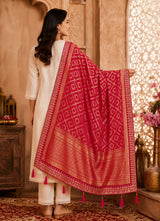 KcPc New Khaddi Georgette Embroidery Heavy Bandhani DupattaSAS
