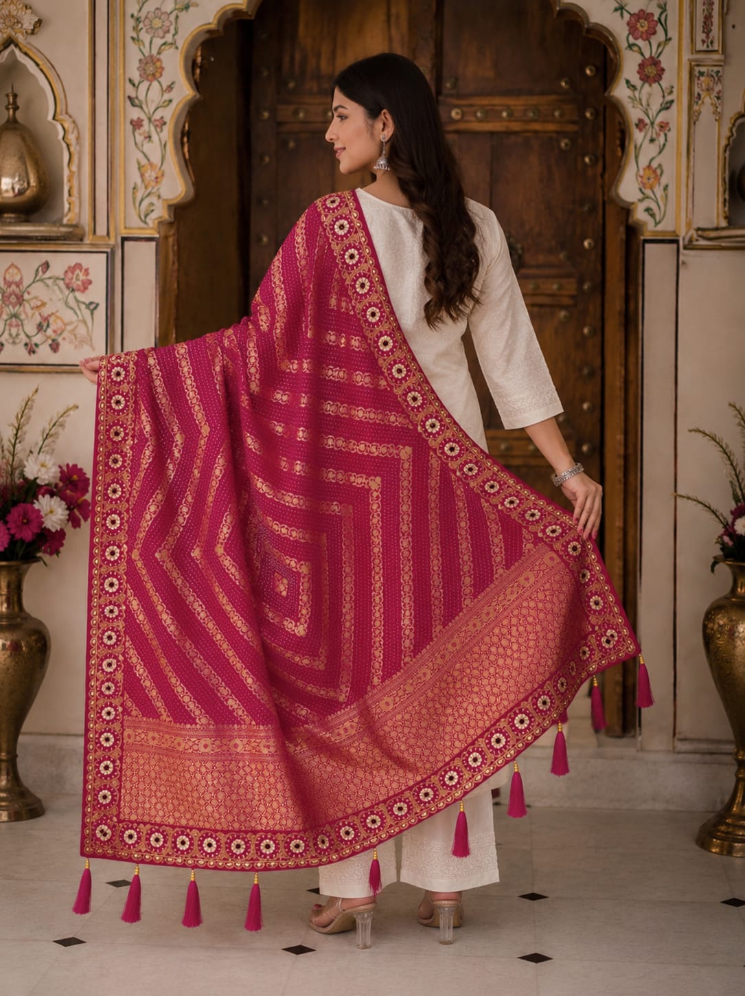 KcPc Letest Khaddi Georgette Banarasi Style With Embroidery Work DupattaSAS