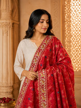 KcPc Letest Khaddi Georgette kalamkari Style With Embroidery Work DupattaTUF