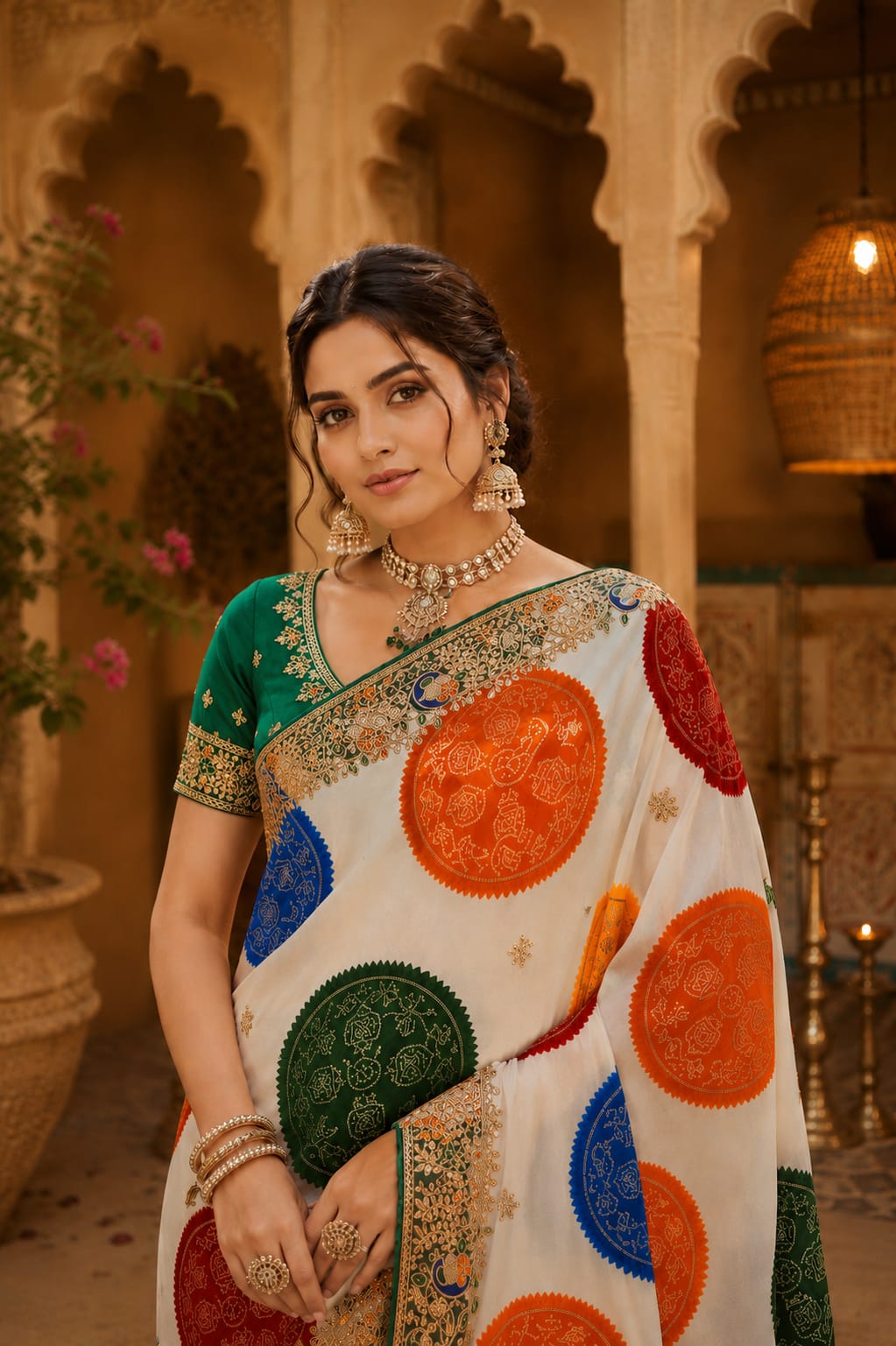 KcPc Premium Georgette Bandhani Festive Wear Sarees KDN