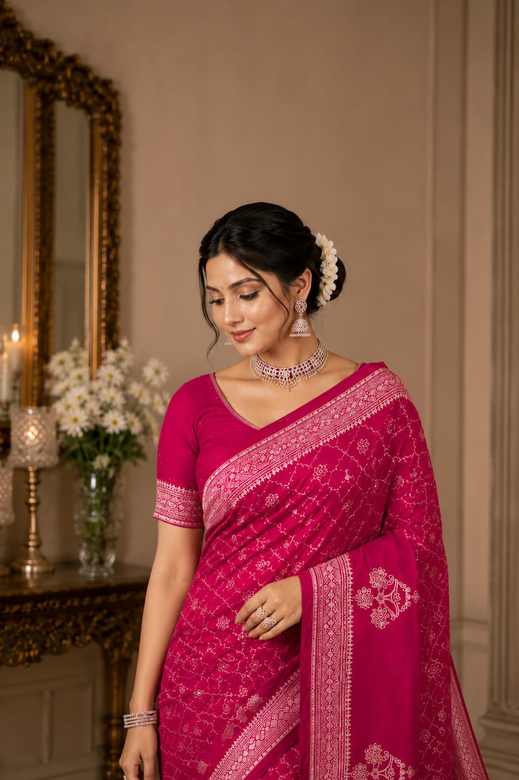 KcPc New Premium Banarasi Style Modal Silk Saree for Festive Wear
